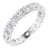 10K Gold Round Lab-Grown Diamond Shared-Prong Eternity Band – 3 mm Stones - White Gold