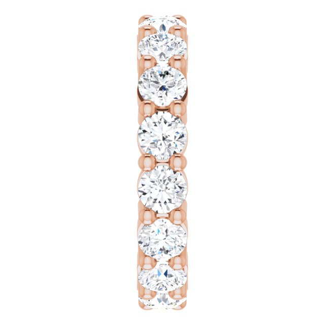 10K Gold Round Lab-Grown Diamond Shared-Prong Eternity Band – 3.75 mm Stones - Rose Gold - view 4