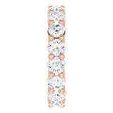 10K Gold Round Natural Diamond Shared-Prong Eternity Band – 3.75 mm Stones - Rose Gold - view 4