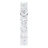 10K Gold Round Natural Diamond Shared-Prong Eternity Band – 3.75 mm Stones - White Gold - view 4