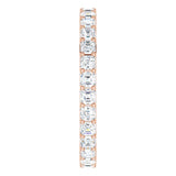 14K Gold Asscher Lab-Grown Diamond Shared-Prong Eternity Band – 2x2 mm Stones - Rose Gold - view 4