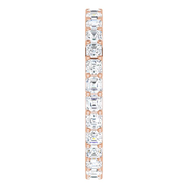 14K Gold Asscher Lab-Grown Diamond Shared-Prong Eternity Band – 2x2 mm Stones - Rose Gold - view 4