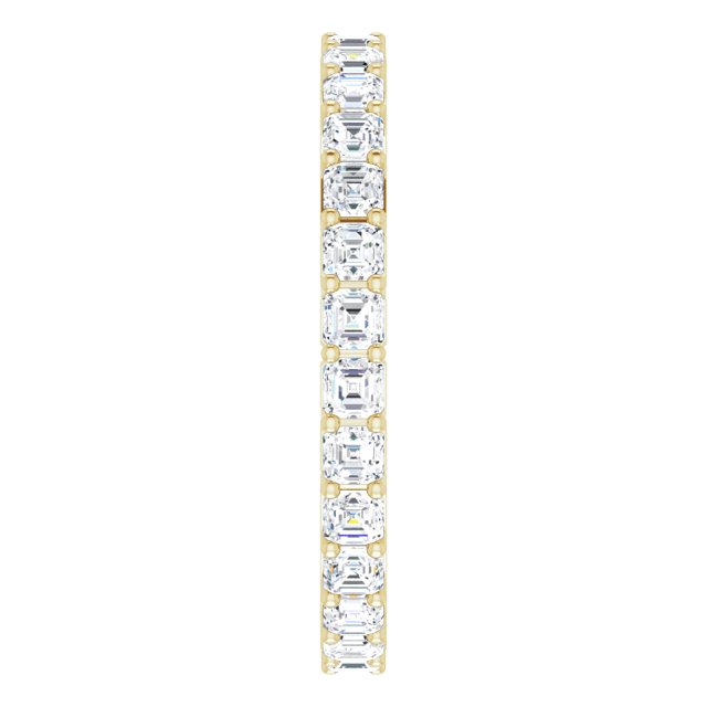 14K Gold Asscher Lab-Grown Diamond Shared-Prong Eternity Band – 2x2 mm Stones - Yellow Gold - view 4