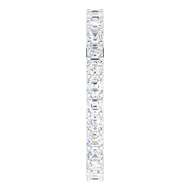 14K Gold Asscher Lab-Grown Diamond Shared-Prong Eternity Band – 2x2 mm Stones - White Gold - view 4