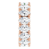 10K Gold Oval Lab-Grown Diamond Shared-Prong Eternity Band – 6x4 mm Stones - Rose Gold - view 4