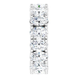 10K Gold Oval Lab-Grown Diamond Shared-Prong Eternity Band – 6x4 mm Stones - White Gold - view 4