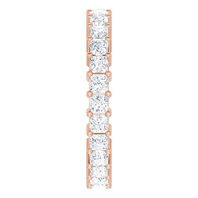 10K Gold Square Lab-Grown Diamond Shared-Prong Eternity Band – 2.25x2.25 mm Stones - Rose Gold - view 4