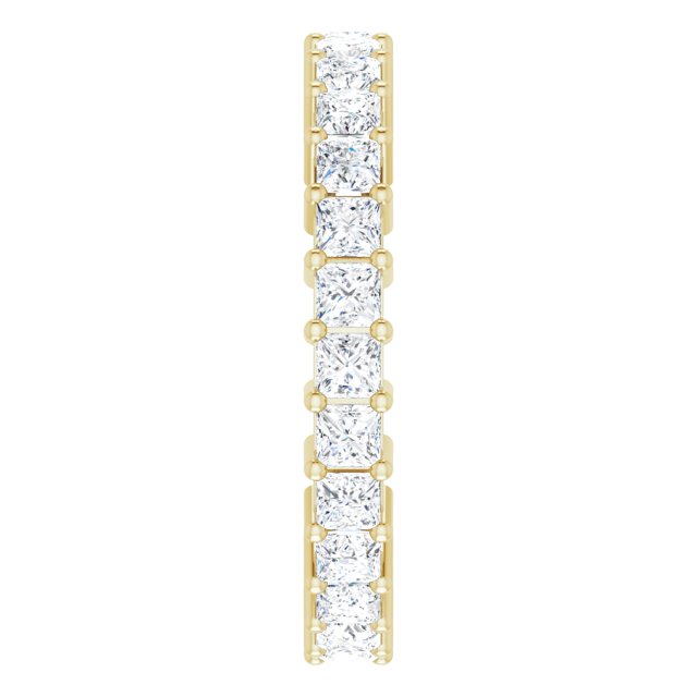 14K Gold Square Lab-Grown Diamond Shared-Prong Eternity Band – 2.25x2.25 mm Stones - Yellow Gold - view 4