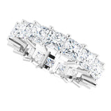 10K Gold Square Lab-Grown Diamond Shared-Prong Eternity Band – 4x4 mm Stones - White Gold - view 5