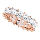 10K Gold Square Lab-Grown Diamond Shared-Prong Eternity Band – 3.75x3.75 mm Stones - Rose Gold - view 5