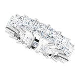 10K Gold Square Lab-Grown Diamond Shared-Prong Eternity Band – 3.75x3.75 mm Stones - White Gold - view 5