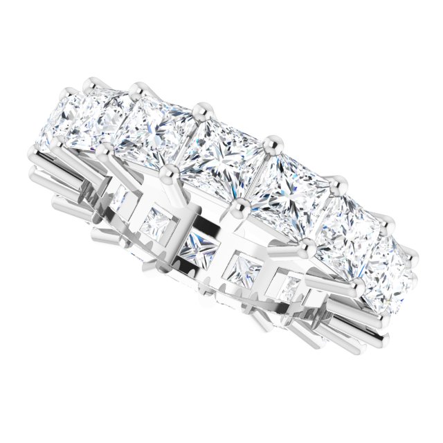 10K Gold Square Lab-Grown Diamond Shared-Prong Eternity Band – 3.75x3.75 mm Stones - White Gold - view 5
