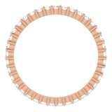 10K Gold Round Lab-Grown Diamond Shared-Prong Eternity Band – 1.5 mm Stones - Rose Gold - view 2
