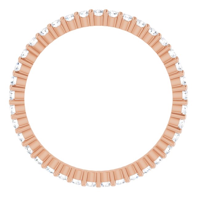 10K Gold Round Lab-Grown Diamond Shared-Prong Eternity Band – 1.5 mm Stones - Rose Gold - view 2
