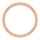 10K Gold Round Lab-Grown Diamond Shared-Prong Eternity Band – 1 mm Stones - Rose Gold - view 2