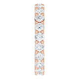 10K Gold Round Lab-Grown Diamond Shared-Prong Eternity Band – 2.75 mm Stones - Rose Gold - view 4
