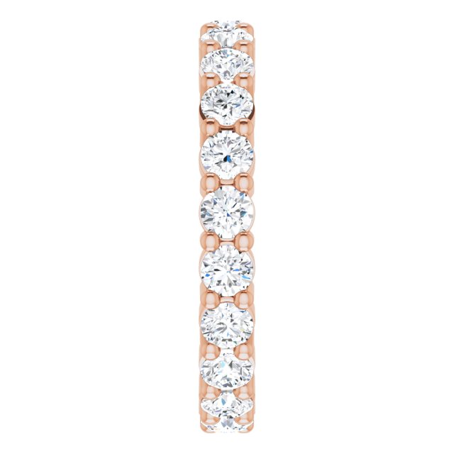 10K Gold Round Lab-Grown Diamond Shared-Prong Eternity Band – 2.75 mm Stones - Rose Gold - view 4