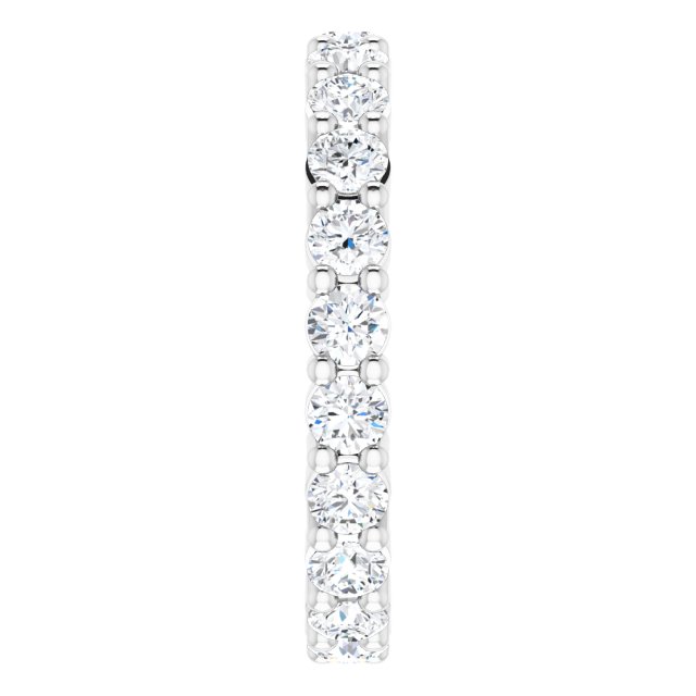 10K Gold Round Lab-Grown Diamond Shared-Prong Eternity Band – 2.75 mm Stones - White Gold - view 4