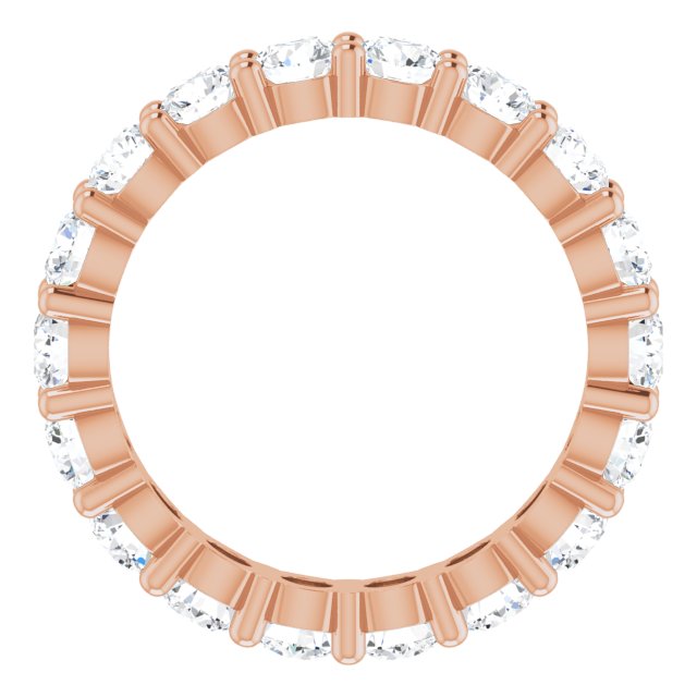 10K Gold Round Natural Diamond Shared-Prong Eternity Band – 3.5 mm Stones - Rose Gold - view 2
