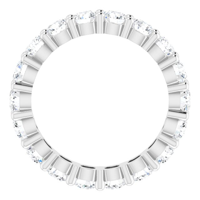 10K Gold Round Lab-Grown Diamond Shared-Prong Eternity Band – 3.5 mm Stones - White Gold - view 2