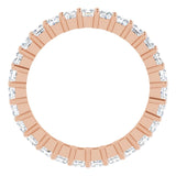 10K Gold Square Lab-Grown Diamond Shared-Prong Eternity Band – 2.25x2.25 mm Stones - Rose Gold - view 2