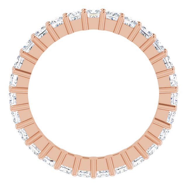 10K Gold Square Lab-Grown Diamond Shared-Prong Eternity Band – 2.25x2.25 mm Stones - Rose Gold - view 2