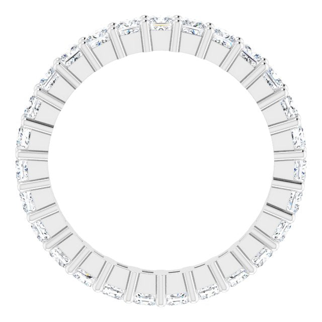 10K Gold Square Natural Diamond Shared-Prong Eternity Band – 2.25x2.25 mm Stones - White Gold - view 2
