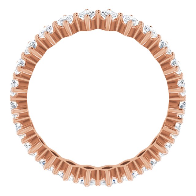 14K Gold Marquise Natural Diamond Shared-Prong Eternity Band – 4.25x2.25 mm Stones - Rose Gold - view 2