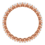 14K Gold Marquise Lab-Grown Diamond Shared-Prong Eternity Band – 4.25x2.25 mm Stones - Rose Gold - view 2
