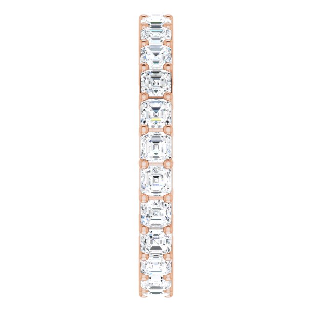 14K Gold Asscher Lab-Grown Diamond Shared-Prong Eternity Band – 2.3x2.3 mm Stones - Rose Gold - view 4
