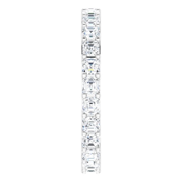 Platinum Asscher Natural Diamond Shared-Prong Eternity Band – 2.3x2.3 mm Stones - view 4