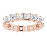 14K Gold Asscher Lab-Grown Diamond Shared-Prong Eternity Band – 3x3 mm Stones - Rose Gold - view 3
