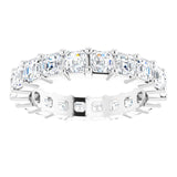 Platinum Asscher Lab-Grown Diamond Shared-Prong Eternity Band – 3x3 mm Stones - view 3