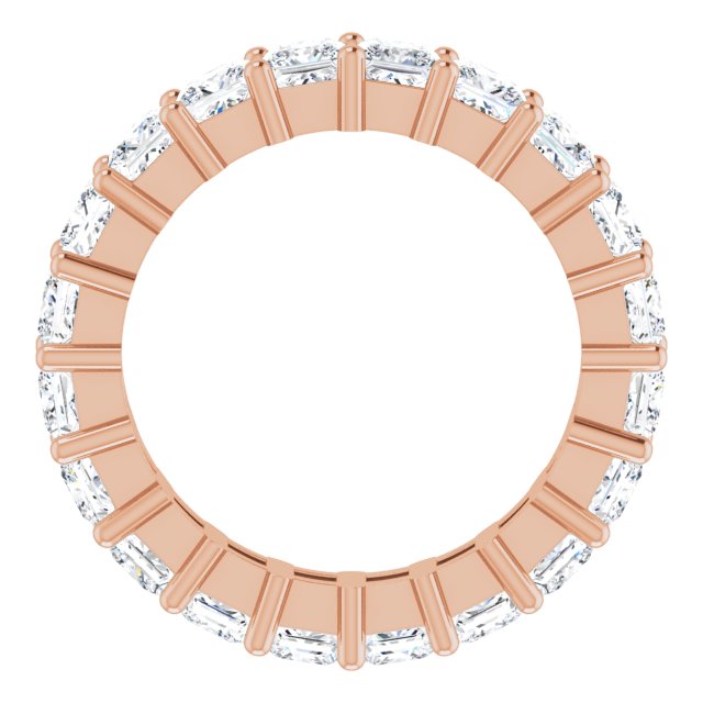 10K Gold Square Lab-Grown Diamond Shared-Prong Eternity Band – 3.25x3.25 mm Stones - Rose Gold - view 2