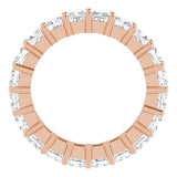 10K Gold Square Natural Diamond Shared-Prong Eternity Band – 3.25x3.25 mm Stones - Rose Gold - view 2
