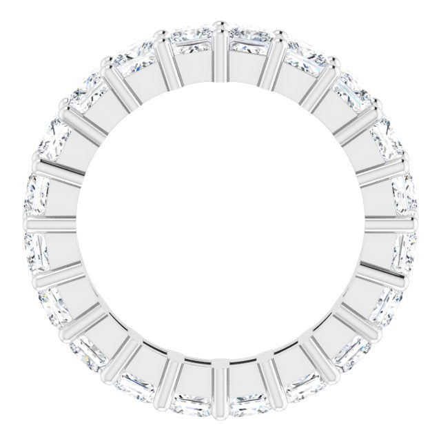 10K Gold Square Natural Diamond Shared-Prong Eternity Band – 3.25x3.25 mm Stones - White Gold - view 2