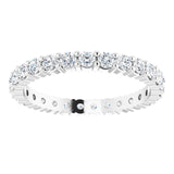 10K Gold Round Lab-Grown Diamond Shared-Prong Eternity Band – 2 mm Stones - White Gold - view 3