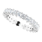 10K Gold Square Natural Diamond Shared-Prong Eternity Band – 2.25x2.25 mm Stones - White Gold - view 5