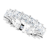 10K Gold Square Lab-Grown Diamond Shared-Prong Eternity Band – 3.75x3.75 mm Stones - White Gold - view 5