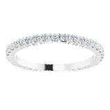 10K Gold Round Lab-Grown Diamond Shared-Prong Eternity Band – 1.5 mm Stones - White Gold - view 3
