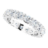 10K Gold Round Lab-Grown Diamond Shared-Prong Eternity Band – 3.5 mm Stones - White Gold - view 5
