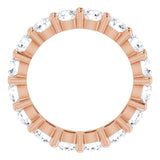 10K Gold Round Lab-Grown Diamond Shared-Prong Eternity Band – 3.8 mm Stones - Rose Gold - view 2
