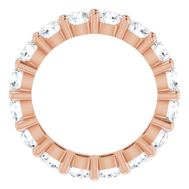 10K Gold Round Lab-Grown Diamond Shared-Prong Eternity Band – 3.8 mm Stones - Rose Gold - view 2