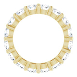 14K Gold Round Lab-Grown Diamond Shared-Prong Eternity Band – 3.8 mm Stones - Yellow Gold - view 2