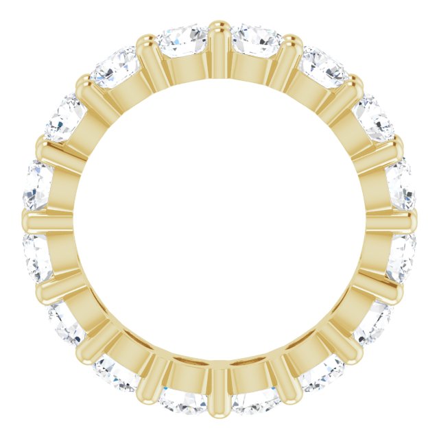 14K Gold Round Lab-Grown Diamond Shared-Prong Eternity Band – 3.8 mm Stones - Yellow Gold - view 2