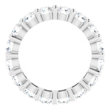 14K Gold Round Lab-Grown Diamond Shared-Prong Eternity Band – 3.8 mm Stones - White Gold - view 2