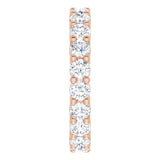10K Gold Round Lab-Grown Diamond Shared-Prong Eternity Band – 3 mm Stones - Rose Gold - view 4