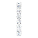10K Gold Round Natural Diamond Shared-Prong Eternity Band – 3 mm Stones - White Gold - view 4