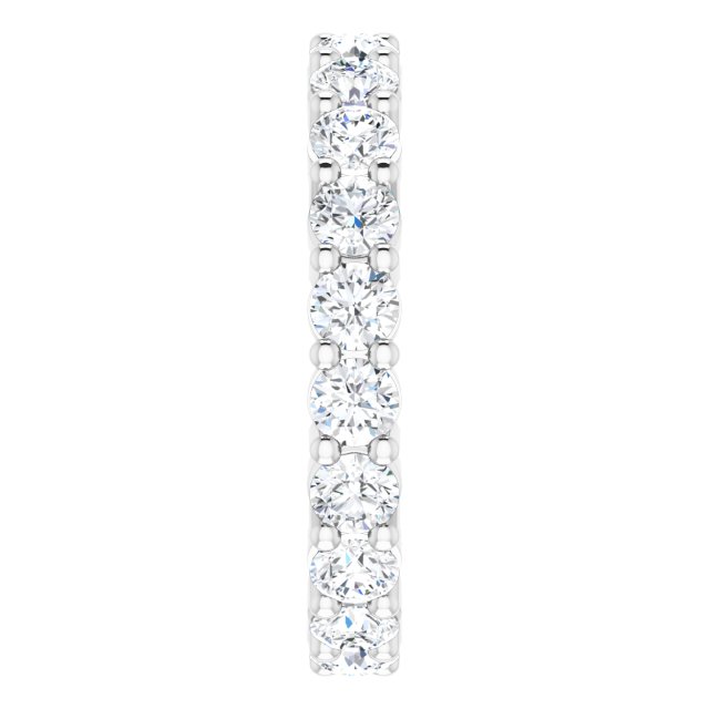 10K Gold Round Lab-Grown Diamond Shared-Prong Eternity Band – 3 mm Stones - White Gold - view 4