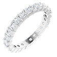 Platinum Asscher Natural Diamond Shared-Prong Eternity Band – 2.3x2.3 mm Stones